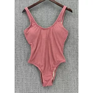 Vici Swimsuit Womens Size Large Pink One Piece Scoop Neck Texture Pattern NWT - Picture 1 of 13