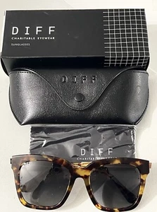 DIFF Bella Oversized Sunglasses for Women UV400 Protection Amber Tortoise + Stee - Picture 1 of 11