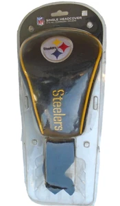 NFL Pittsburgh Steelers Copricapo Singolo per Piloti Golf Club Nero - Foto 1 di 3
