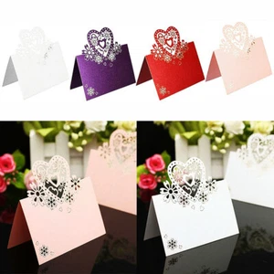Place Name Card Table Blank Wedding Plain Heart Laser Cut Party Sign Setting UK - Picture 1 of 9