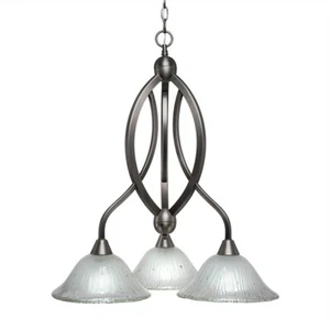 Toltec Lighting Bow 3 Light Chandelier, 10' Frosted Crystal Glass - 263-BN-731 - Picture 1 of 1