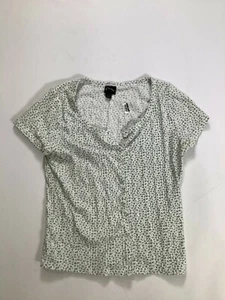 Girls Art Class White Green Short Sleeve Button Up T Shirt Large NEW! - Picture 1 of 4