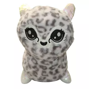 Peluche de lentejuelas rosas cara brillante gato gris blanco - Imagen 1 de 9