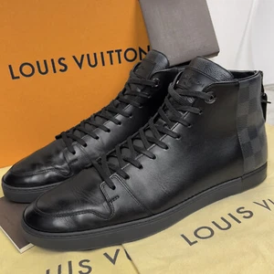 Zapatillas Louis Vuitton Line Up Lona Damier Cuero Negro 8.5 LV 9.5 US 42.5 EU - Imagen 1 de 13