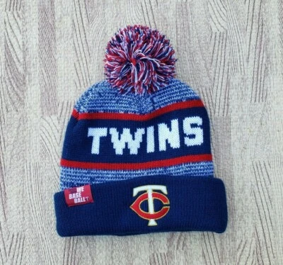Minnesota Twins SGA Caribou Pom Beanie Cap OSFM OSFA MLB Baseball Blue - Image 1 of 3