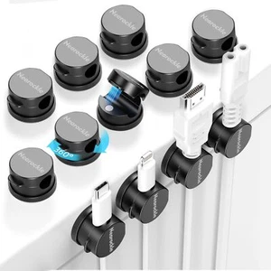 Lot de 12 Rotatif Support de Câble Magnétique Clips de Gestion de Câbles Orga... - Afbeelding 1 van 6