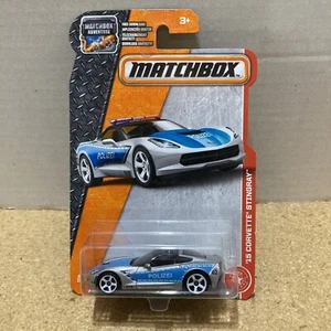Matchbox '15 Corvette Stingray Polizei grau & blau 64/125 - Bild 1 von 2
