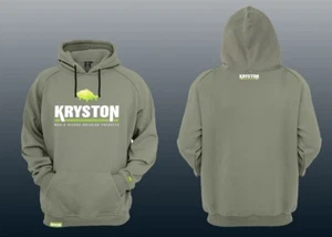 Kryston Hoodie Olive mit Logo Pullover Pulli Hoody Kapuzenpullover Kängurutasche - Picture 1 of 1