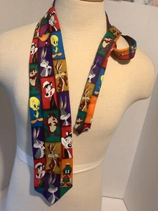 Vintage 90er Jahre Herren-Krawatte 63" Looney Tunes Bugs tasmanisch Marvin Sylvester - Bild 1 von 2