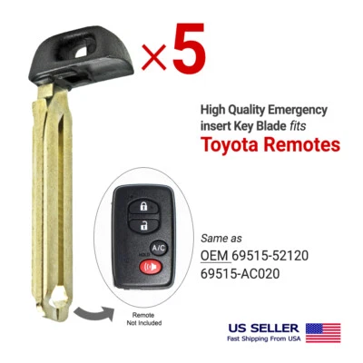 5X Emergency Double Sided Key Insert Blade For Toyota 69515-5212 - Image 1 of 3