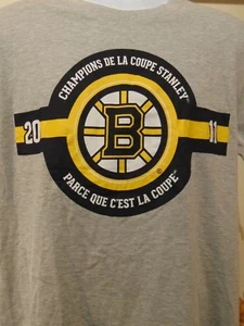 Rare Boston Bruins 2011 Stanley Cup French Version Men's  T-Shirt L - Bild 1 von 3