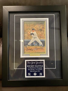 MICKEY MANTLE NEW YORK YANKEES SIGNED CUSTOM FRAMED PEREZ STEELE CARD JSA COA - Picture 1 of 3