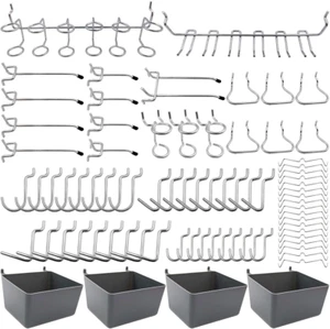 Pegboard Hooks Assortment with Pegboard Bins, Peg Locks, for Organizing 80 Piece - Picture 1 of 11