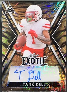 Tank Dell 2023 Leaf Exotic Crystal Tiger Auto #6/8 RC Autograph Rookie Texans