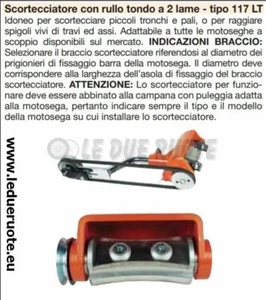 SCORTECCIATORE MOTOSEGA PROFESSIONALE 2 LAME RULLO TONDO 117 CON CAMPANA  - Picture 1 of 1