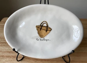 RAE DUNN BY MAGENTA PARIS 8" Oval La Boutique Plate - EUC - Picture 1 of 2