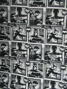 DC Comics" Batman v Superman"  Dawn of Justice 100% Cotton Fabric  19"  X 28'W - Picture 1 of 10