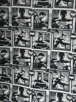 DC Comics" Batman v Superman"  Dawn of Justice 100% Cotton Fabric  19"  X 28'W - Image 1 of 4