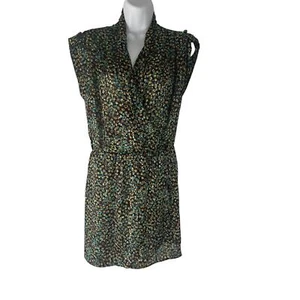 Bar III Size XS Printed Satin Mini Wrap Dress - Picture 1 of 7