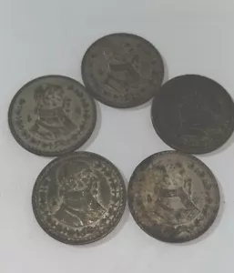 Set Of 5 1950’s Mexican Pesos - Picture 1 of 2