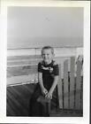 NEW JERSEY SHORE BOY Vintage 1940'S bw FOUND BEACH PHOTO Original JD 19 31 I