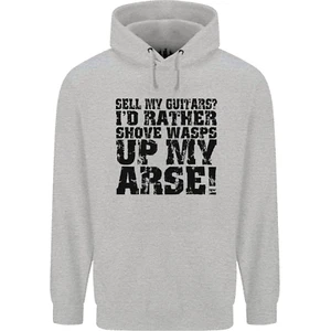 Sell My Guitars? Guitar Guitarist Funny Mens 80% Cotton Hoodie - Picture 1 of 19