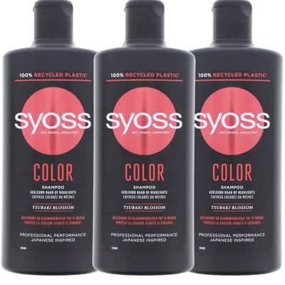 3x Syoss Shampoo Color je 440ml für Gefürbtes & Gesträhntes Haar Schutz & Pflege - Bild 1 von 3