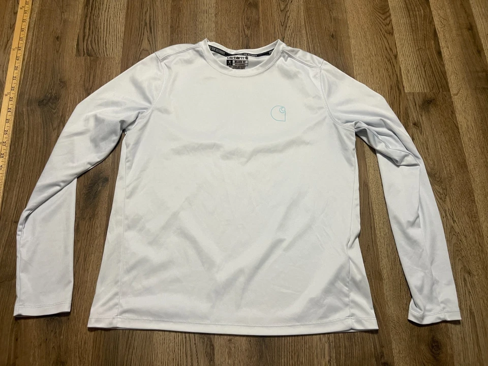 Camisa Carhartt, Meninos Jovens Tamanho Médio, Branca, Manga Longa, Roupa Atlética, Relax - Imagem 1 de 4