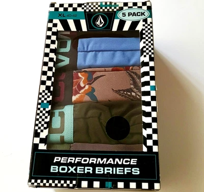 VOLCOM 5-pack STRETCH BOXER Briefs 5pk UNDERWEAR Mens Size M L XL Floral - Image 1 of 4