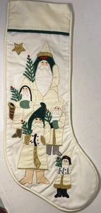 70er Jahre House of Hatten Hängestrümpfe appliziert alter Weihnachtsmann 21 Zoll, Weihnachtsbaum - Bild 1 von 4