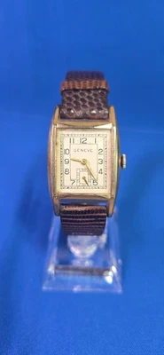 Vintage Geneve Tank M10k R.G.P. Top Watch 5/8 R w/ Genuine Lizard Band *BEAUTY!* - Image 1 of 4