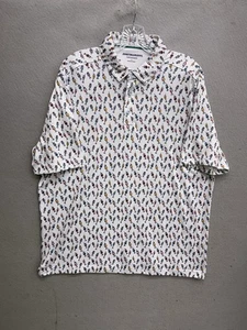 XC4 JOHNSTON & MURPHY COCKTAILS ALL OVER Mens Size Large L Golf Polo Shirt - Picture 1 of 10