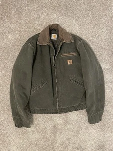 Carhartt Mos Green Detroit Jacket Men’s Small Heavy Fade J97 MOS - Picture 1 of 7