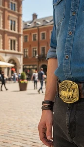 Hombres Hebilla de Cinturón de Metal Dorado Ciervo Naturaleza Cazador Moda Occidental Accesorio Unisex - Imagen 1 de 22