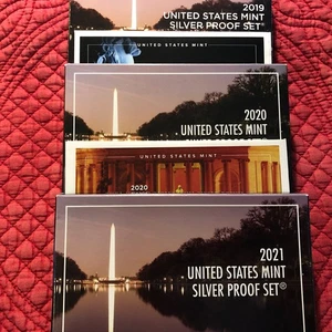 2019 + 2020 + 2021  Silver Proof Sets. With Extra Penny & Extra Nickel. - Picture 1 of 1