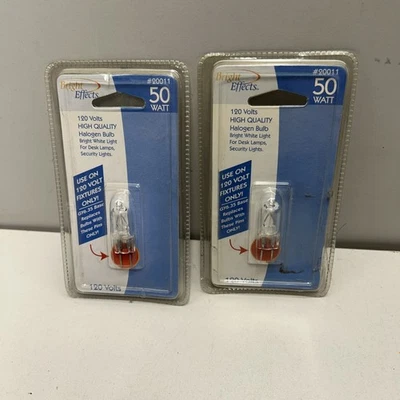 (2)BRIGHT EFFECTS BI-PIN Light BULB 50 Watt GY6.35 Base 50W 120V T4 LONG LASTING - Image 1 of 4