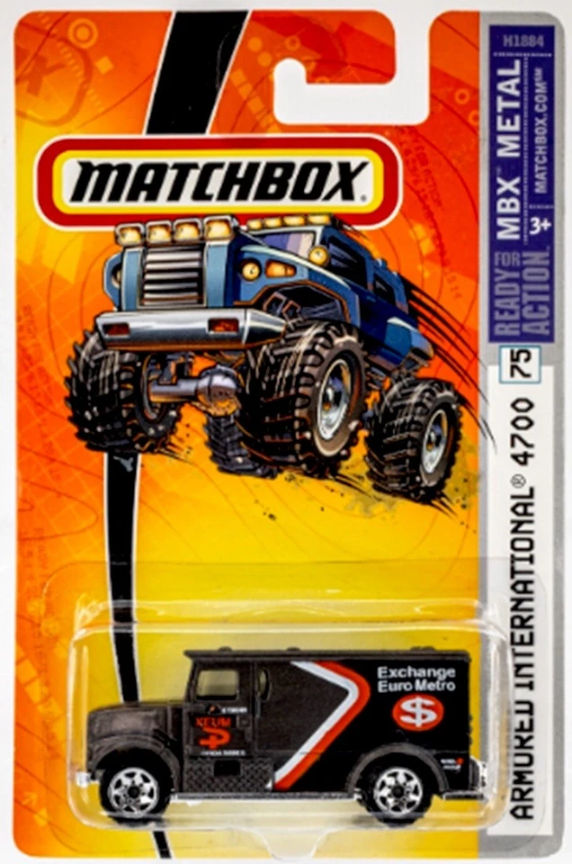 2005 Matchbox #75 Armored International 4700 | LARGE MBX LOGO | 2006 CARD | FSC - Image 1 of 1