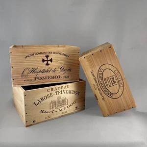 Caisse à vins traditionnelle française en bois - Picture 1 of 7