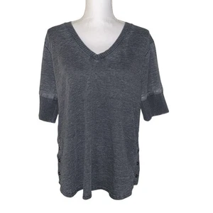 Jane and Delancey Mineral Acid Wash Gray Shirt Medium Relaxed Fit - Picture 1 of 11