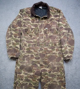 Vintage Carhartt Coveralls Mens Large Camo Brown Lined Hunting Workwear 90s Duck - Picture 1 of 21