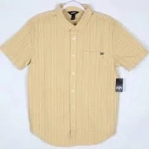 Camisa Billabong Billabonic Chase Botón Para Hombres M Manga Corta Amarillo Geo - Imagen 1 de 7