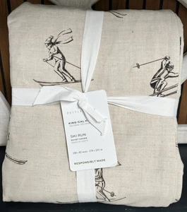 1 POTTERY BARN Skipiste Bettbezug King/Cali King Size hellbraun beige NEU Resort Alpen - Bild 1 von 9