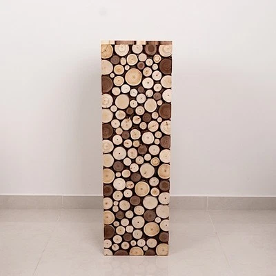 NATURAL 36" Wooden Slices Pillar Prop Pedestal Stand Wedding Home Decorations - Image 1 of 4