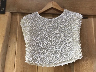 Coast Sequin top Size 8 Ivory  Colour Used Good Condition - Image 1 of 4