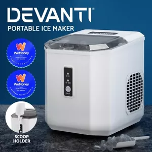 Devanti 12kg Ice Maker Machine Portable Ice Cube Tray Bar Countertop White - Picture 1 of 8