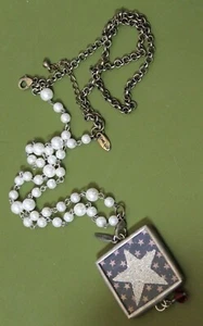 Jewel Kade JK Faux Pearl Chain Layered Necklace w/ Photo & Star Charm Pendant  - Picture 1 of 4
