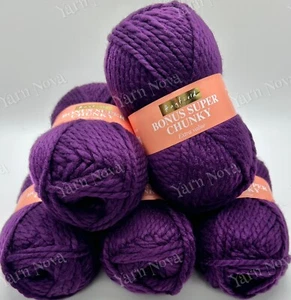 Hayfield Bonus Super Chunky Knitting Yarn Wool - 5x100g Balls - 840 Purple - Picture 1 of 10