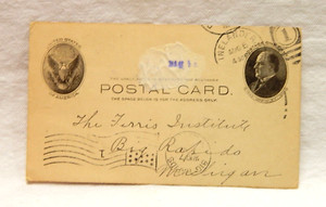 UX18 WILLIAM McKINLEY POSTAL CARD ONE CENT POSTMARKED 1907