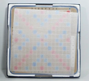 Vintage 1977 Scrabble DELUXE EDITION Game Rotating Turntable & 100 Maroon Tiles - Picture 1 of 5