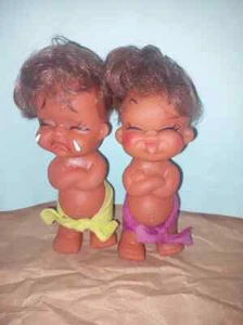 Vintage Rubber Doll Hula hawaiian emotion Sun Bunny Moody Cuties Retro 70's 4 - Picture 1 of 1